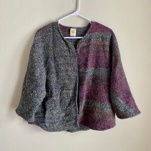 Les Veteries | Soft Light Wool Cardigan Sweater Poncho